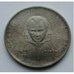 Türkiye Cumhuriyeti 50.YIL Gümüş 100 Lira Hatıra Parası