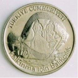 F.A.O. 1980 YILI 5 Lira Balıkçılık Acmonital Hatıra Parası