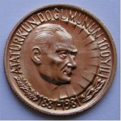 ATATÜRK'ÜN DOĞUMUNUN 100.YILI Altın Yarım Lira Hatıra Parası