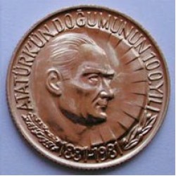 ATATÜRK'ÜN DOĞUMUNUN 100.YILI Altın 1 Lira Hatıra Parası