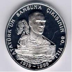 19 Mayıs 1999 80.YIL Gümüş Hatıra Parası