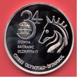 34.Satranç Olimpiyatları Gümüş Hatıra Parası