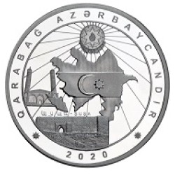 Karabağ Azerbaycandır 50 Manat Gümüş Hatıra Parası