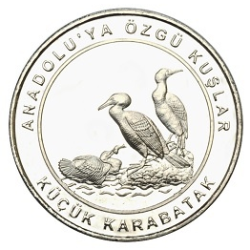 Anadoluya Özgü Kuşlar Küçük Karabatak Bimetal Hatıra Parası