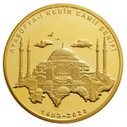 Ayasofya-i Kebir Camii Şerifi Gümüş Altın Kaplama Hatıra Parası