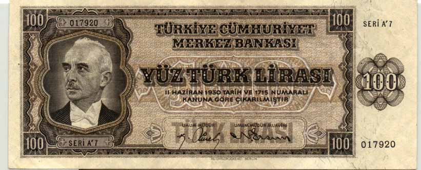 3.Emisyon 100 Türk Lirası
