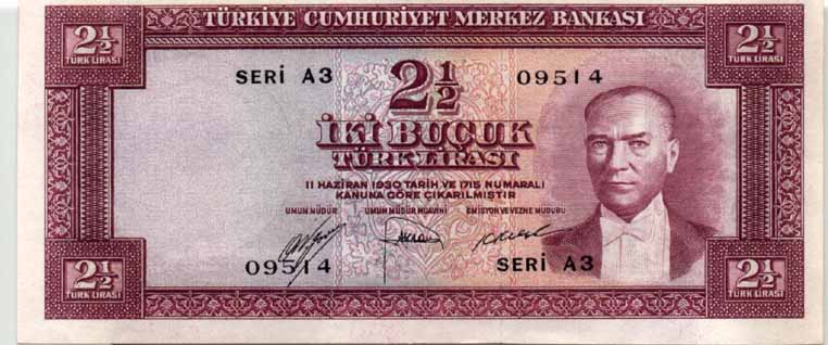 5.Emisyon 2.5 Türk Lirası