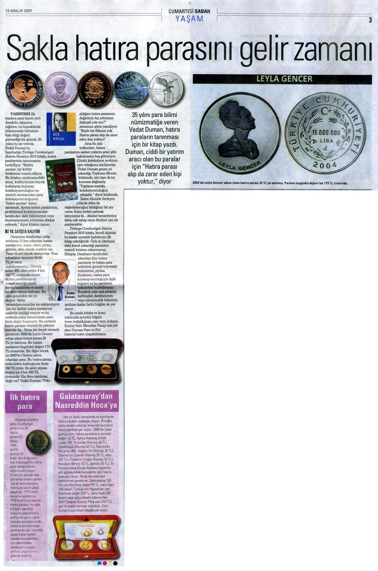 12.12.2009 Sabah Gazetesi Haberi