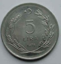 F.A.O. 1976 YILI 5 Lira Acmonital Hatıra Parası