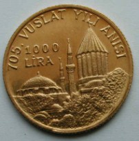 Mevlana 705.Vuslat YILI Altın 1000 Lira Hatıra Parası
