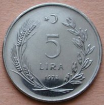 F.A.O. 1978 YILI 5 Lira imzalı Acmonital Hatıra Parası