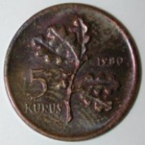 F.A.O. 1980 YILI 5 KURUŞ Bronz Hatıra Parası