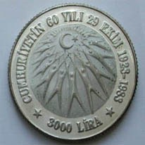 Cumhuriyetin 60.YILI Gümüş Hatıra Parası