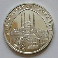 Mimar Sinan 1988 Gümüş Hatıra Parası