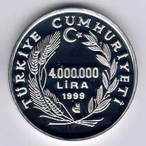 19 Mayıs 1999 80.YIL Gümüş Hatıra Parası