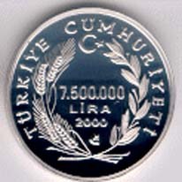 2000 - 1 - Güvercin Gümüş Hatıra Parası