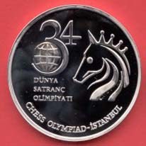 34.Satranç Olimpiyatları Gümüş Hatıra Parası