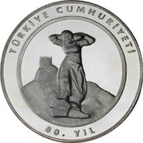 Türkiye Cumhuriyeti'nin 80.YILI Minesiz Gümüş Hatıra Parası