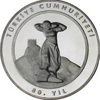 Türkiye Cumhuriyeti'nin 80.YILI Mineli Gümüş Hatıra Parası