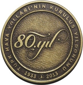 Türk Hava Yollarının Kuruluş Yıldönümü Pirinç Hatıra Parası