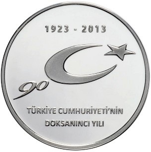  Türkiye Cumhuriyeti'nin 90. Yılı Gümüş Hatıra Parası