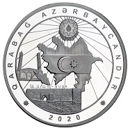 Karabağ Azerbaycandır 50 Manat Gümüş Hatıra Parası