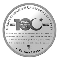 İstiklal Marşı Kabülünün 100.Yılı Gümüş Hatıra Parası